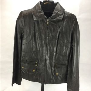 NWT Woman’s A.N.A lamb skin Fontana brown jacket